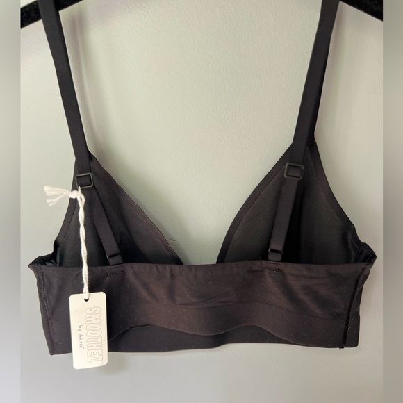 NWT Aerie Bra Womens S- SMOOTHEZ Mesh Sheer Lightweight Lounge Bralette Black - Picture 3 of 6